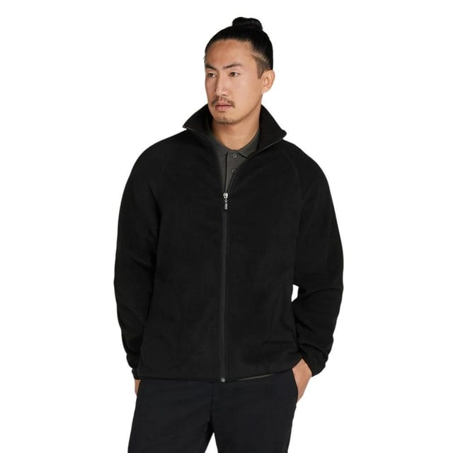 Signature Signature Men's Zip Microfleece Tagless Jacket in True Black - 3