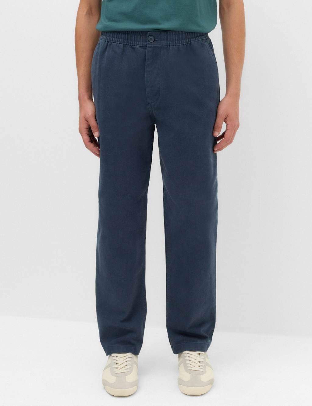 Marks & Spencer M&S Tapered Fit Elasticated Waist Trousers Navy