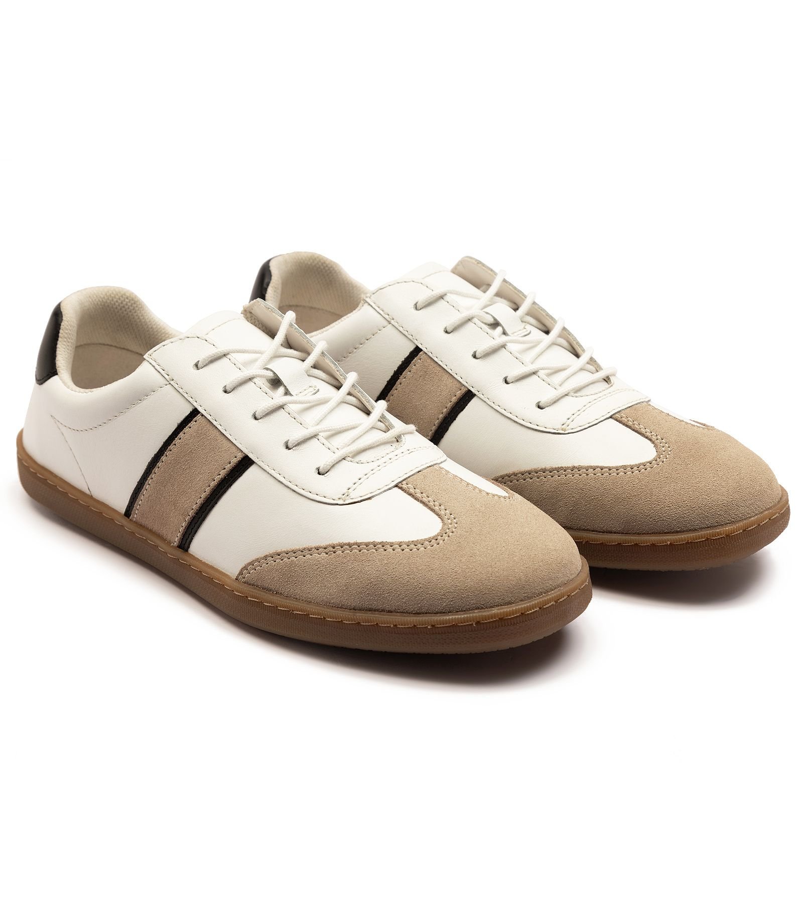 Off the Hook Off the Hook Men's ARTER' Boys Leather Low-Top Lace up Trainer Shoes in White - 3