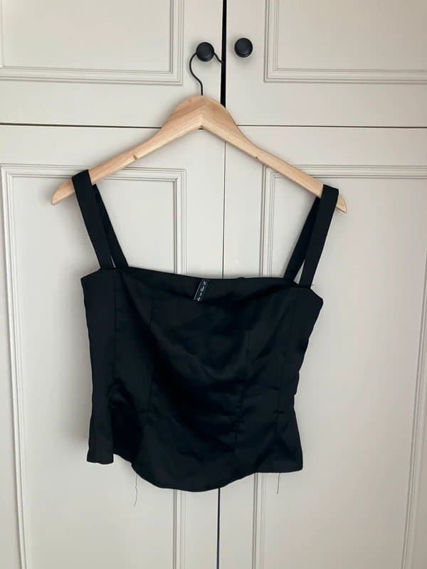 ASOS Black satin corset top