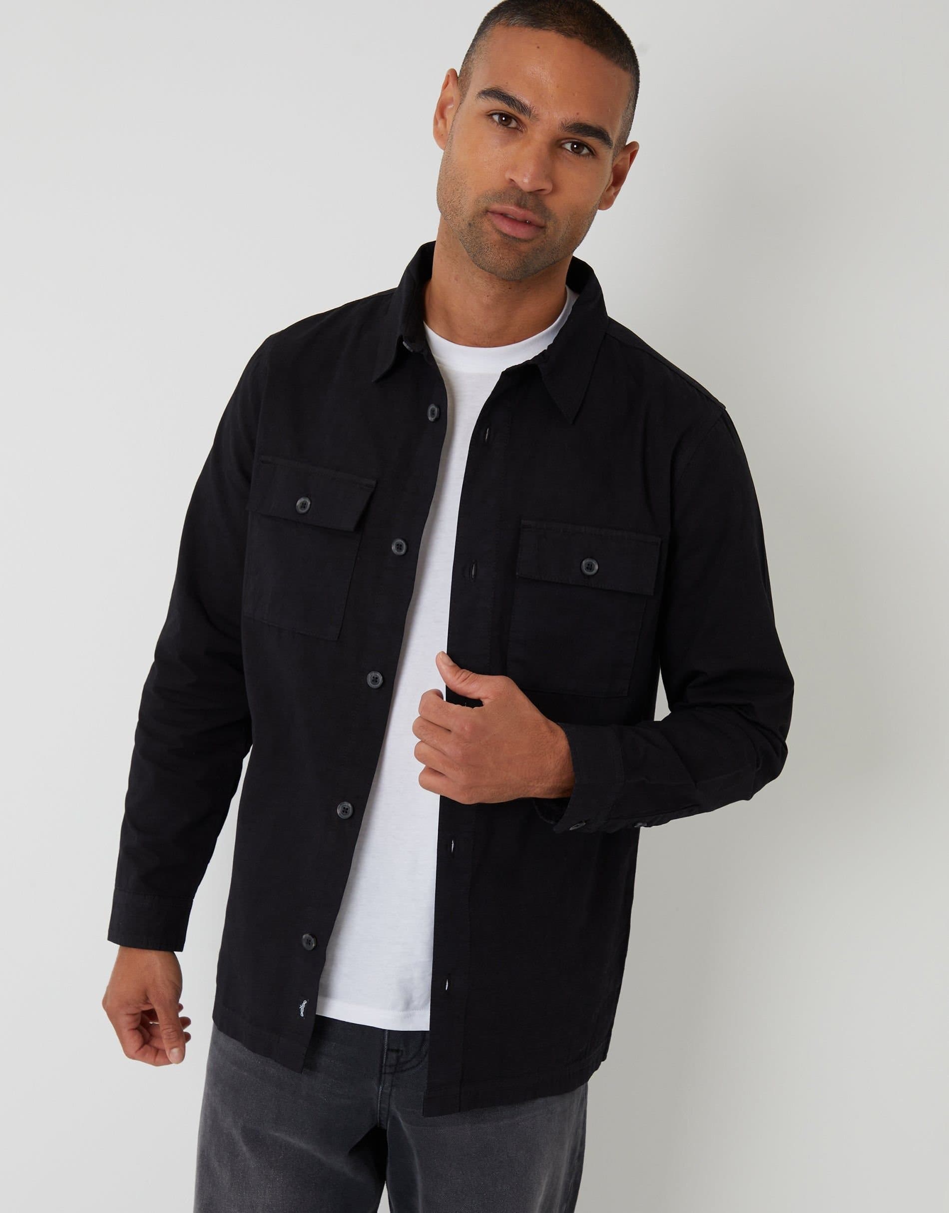 Threadbare threadbare Men's Lightweight Shacket in Black