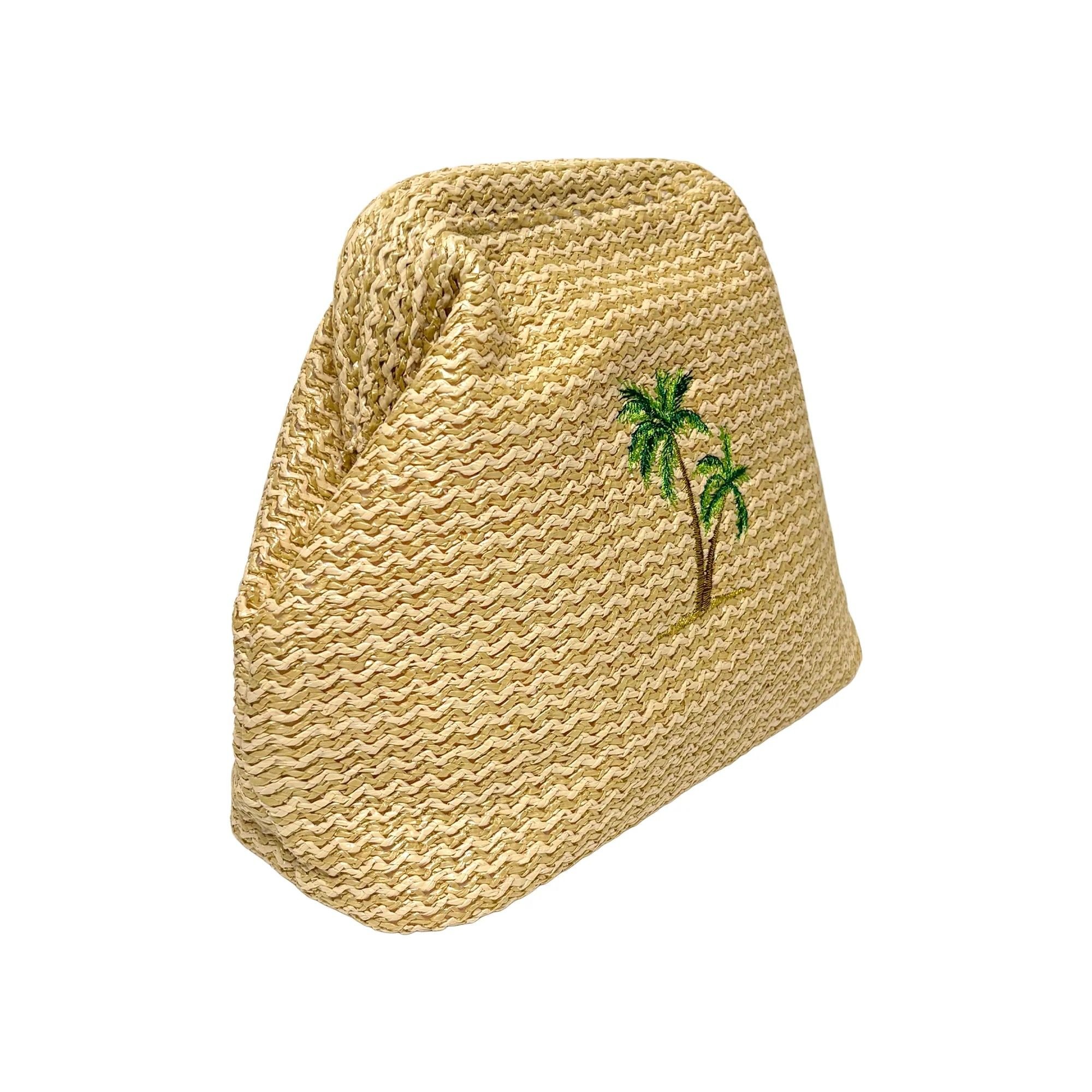 Lilly Loves Lilly Loves Women's Palm Tree Straw Clutch in Beige - 2
