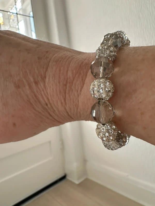 bought in London Elasticated Diamante Beaded Bracelet