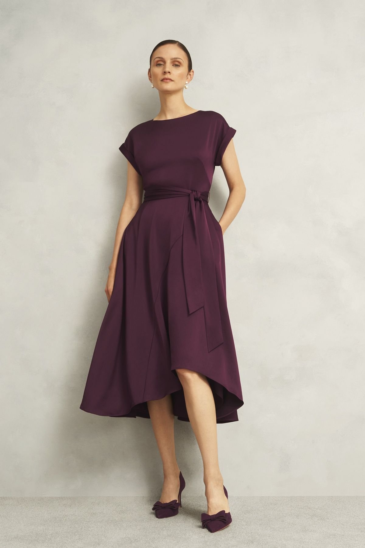Hobbs London Hobbs London Women's Agnes Dress in Aubergine - 3
