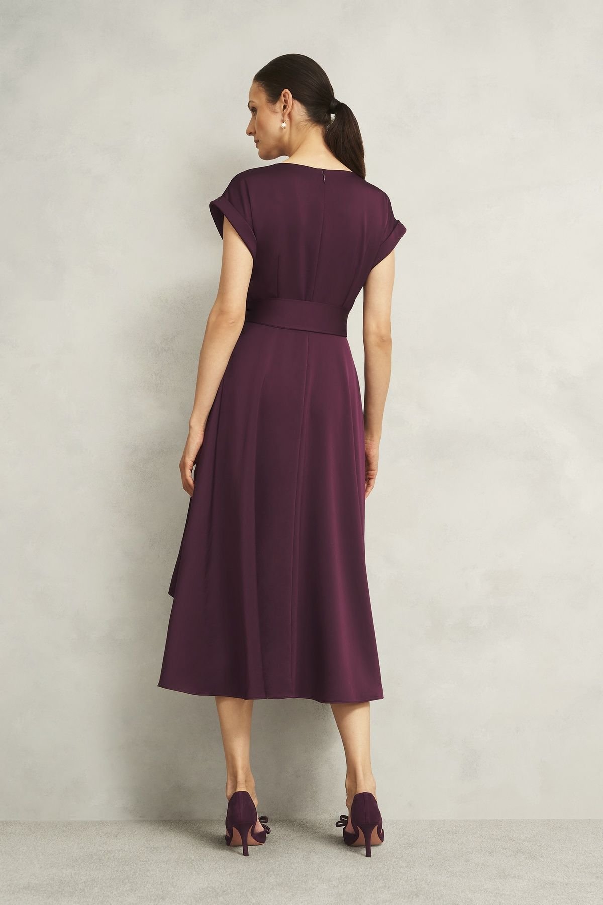 Hobbs London Hobbs London Women's Agnes Dress in Aubergine - 4