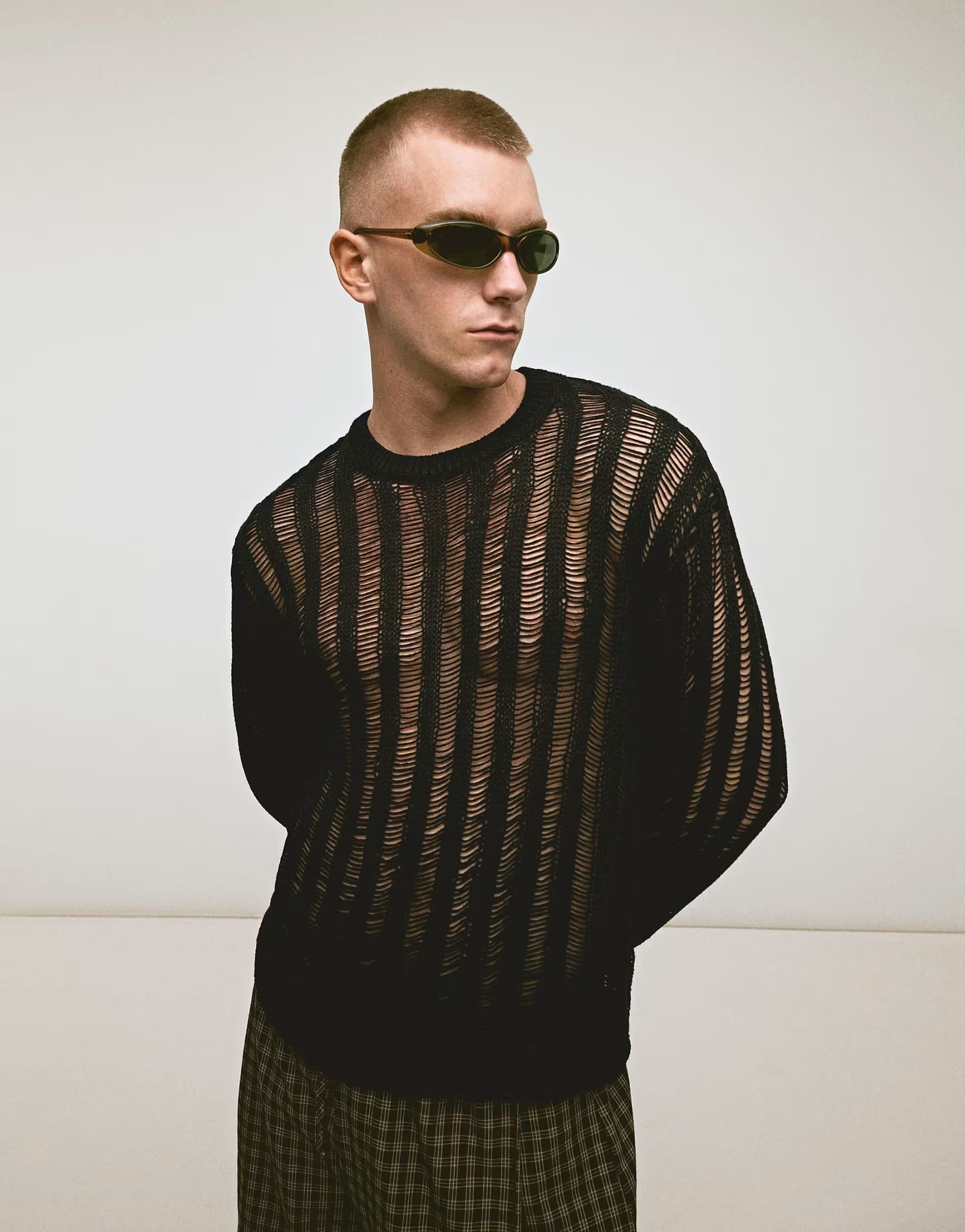 ASOS Black Open-knit Jumper