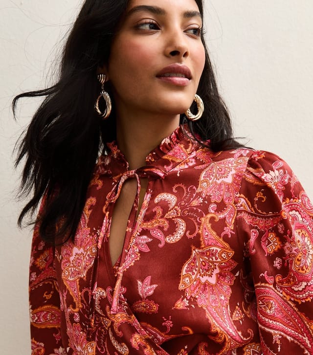 New Look Women's Red Paisley Long Sleeve Mini Dress New Look - 3