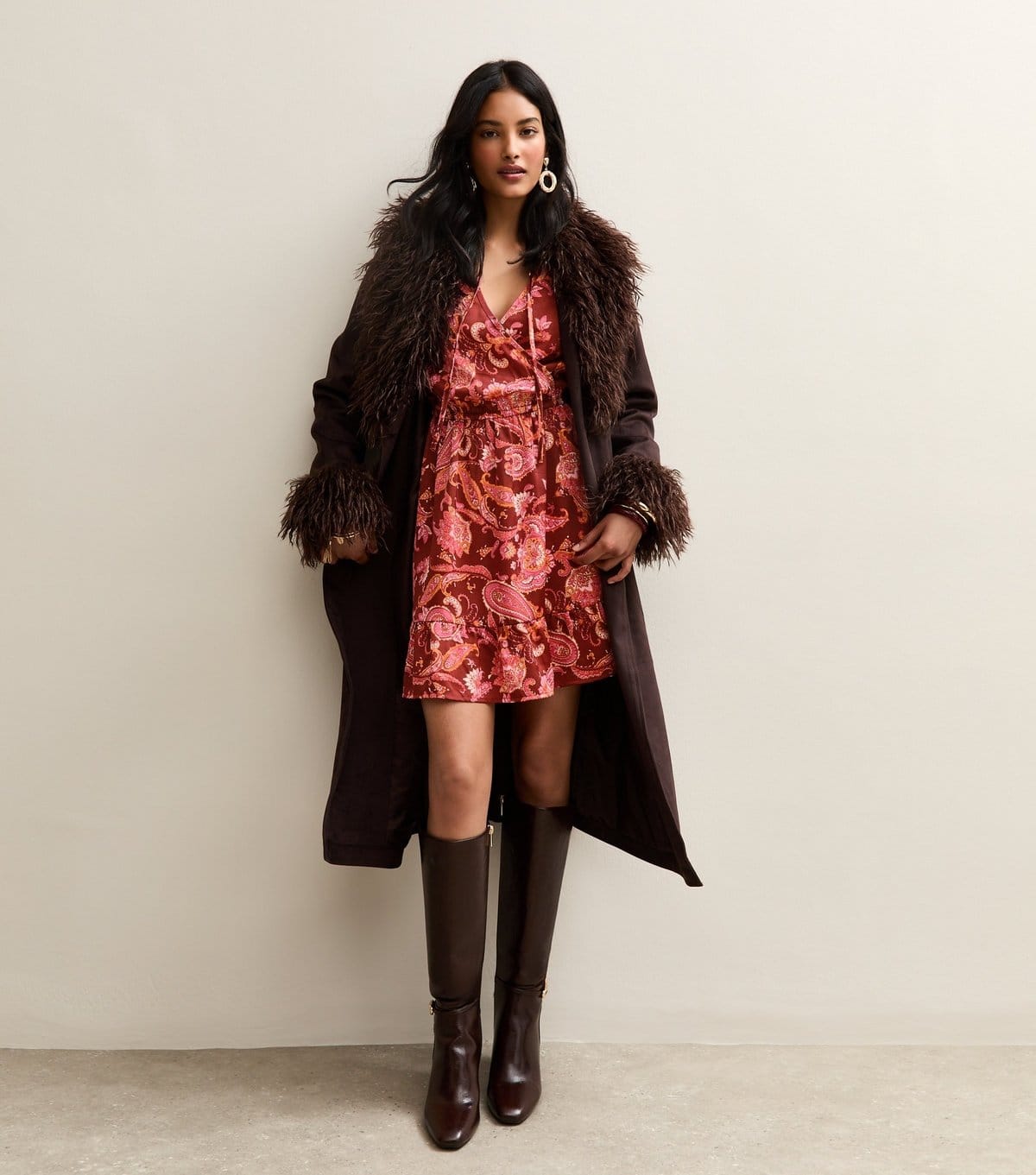 New Look Women's Red Paisley Long Sleeve Mini Dress New Look - 4