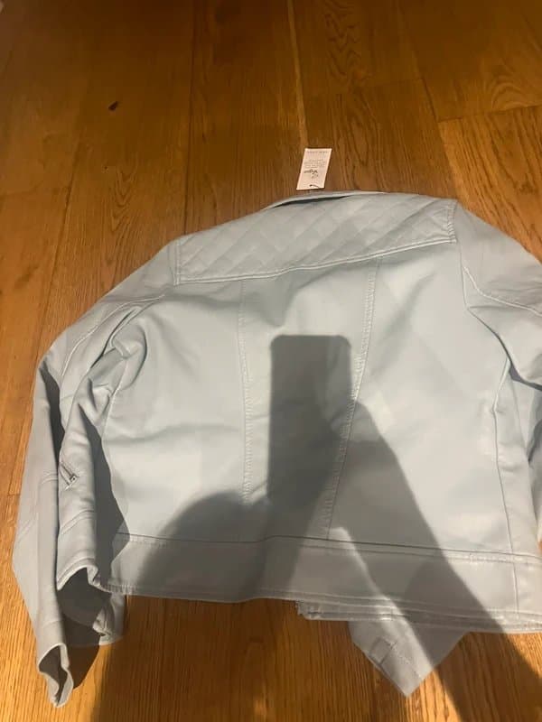 New Look Blue faux leather biker jacket