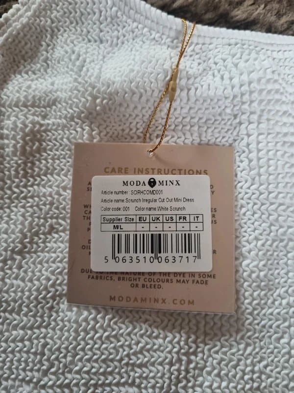 Moda Minx Moda Minx white iconic isle scrunch bikini mini dress size M/L
