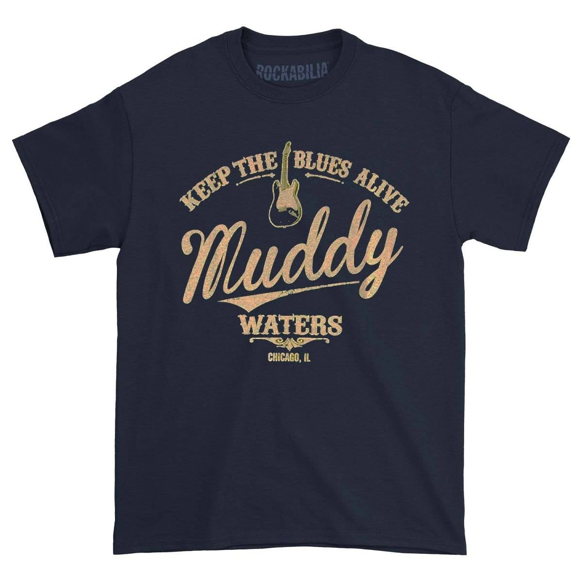 Muddy Waters Navy Cotton Graphic T-Shirt