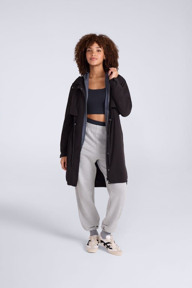 Animal Animal Women's 'Eden' Lightweight Water Resistant Two Pockets Adjustable Waist Mac in Black - 2