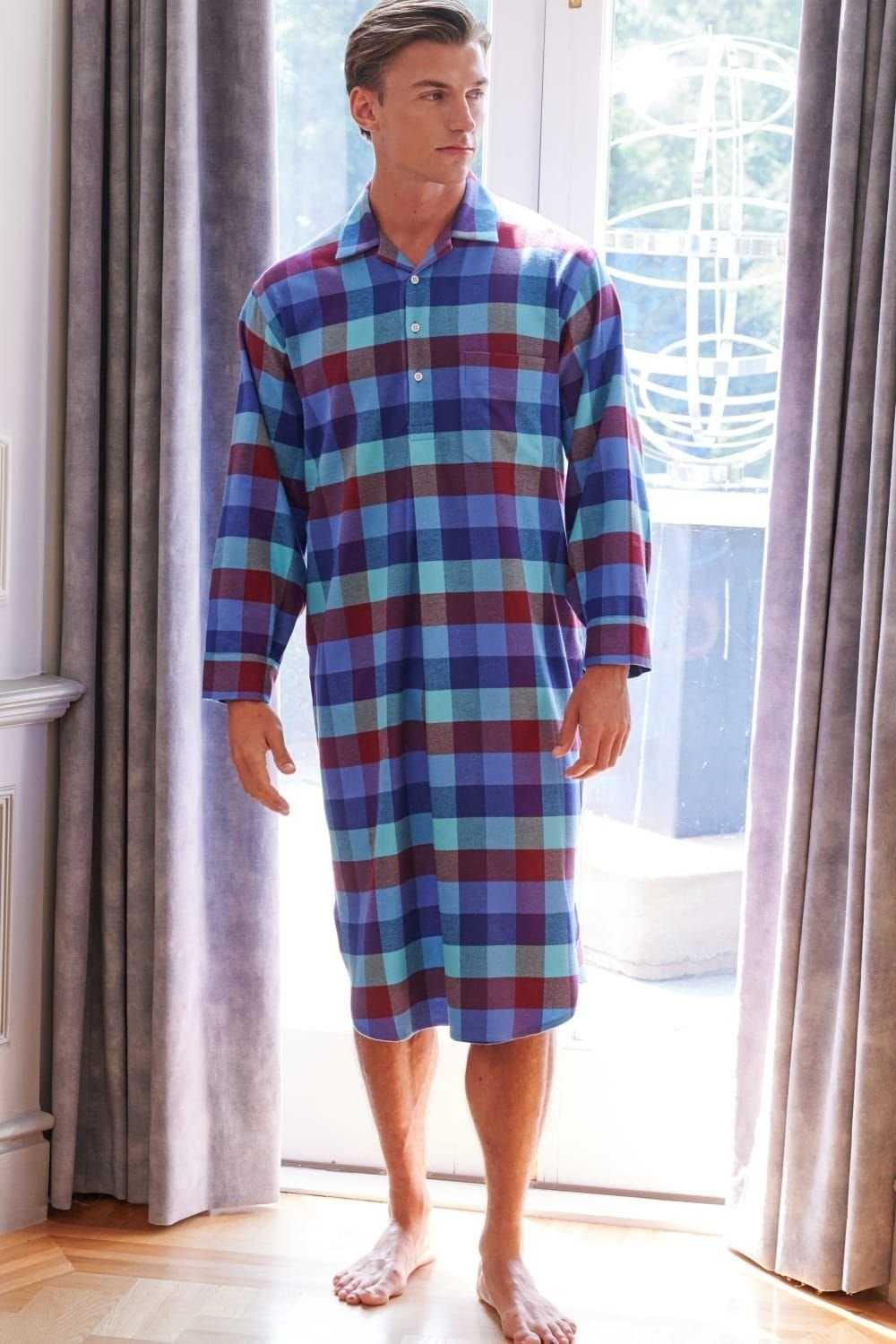British Boxers British Boxers Men's "Lerwick Check" Brushed Cotton Nightshirt