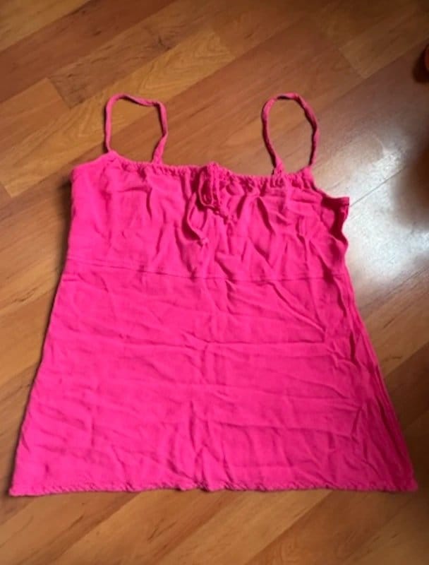 Vintage Dressing Pink Tie-Front Camisole with Straps
