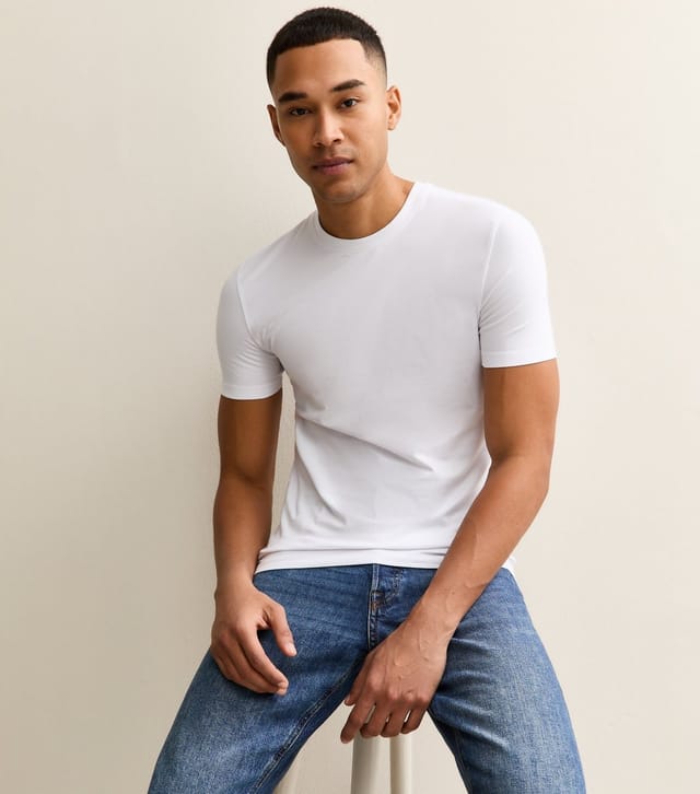 New Look Men's White Muscle Fit T-Shirt New Look - 2