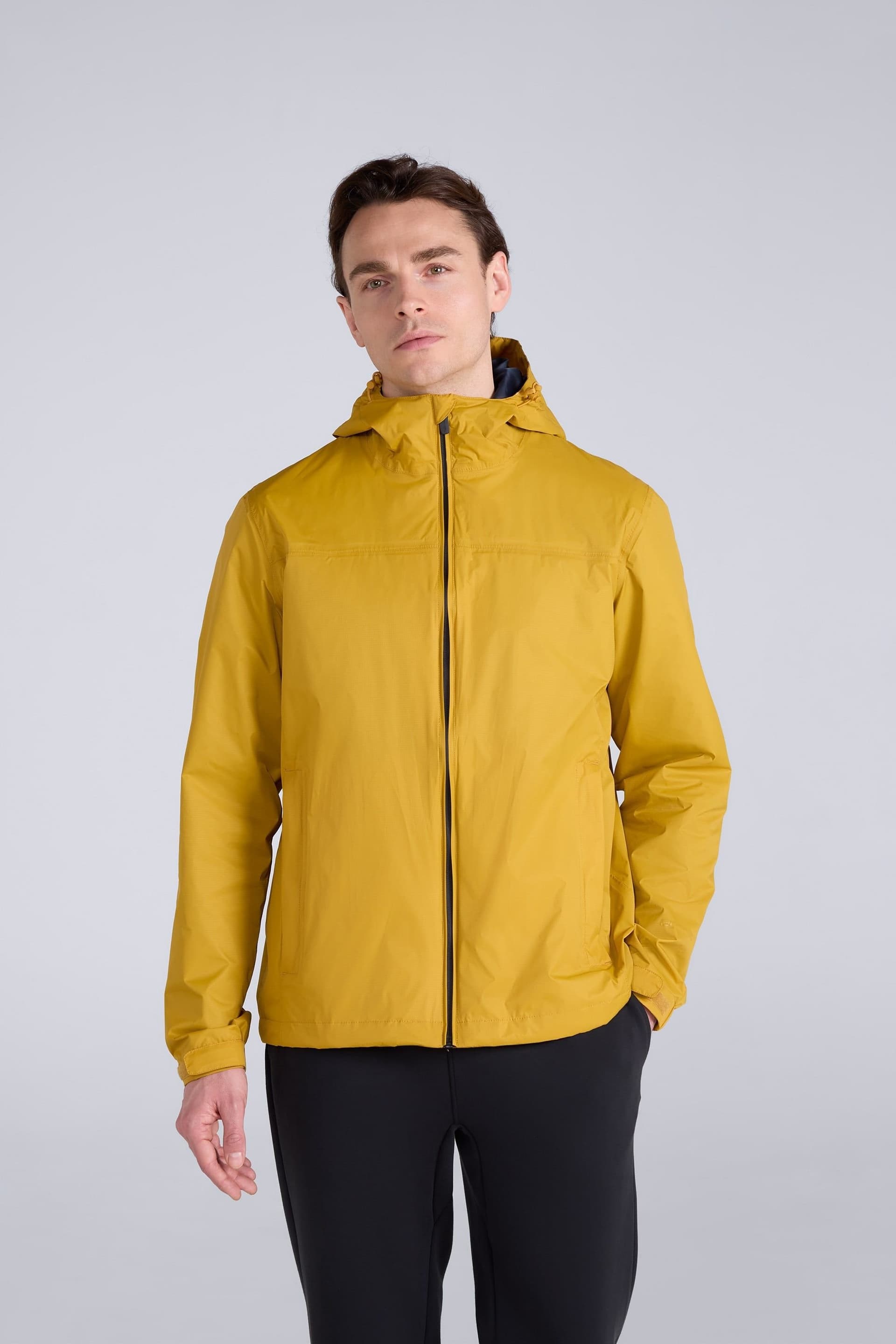Animal Animal Men's 'Torrent' Lightweight Waterproof Breathable Packable Walking Jacket in Mustard