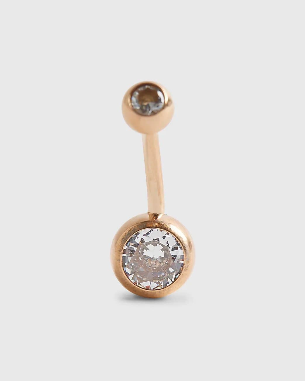River Island River Island Womens Rose Gold Diamante Belly Bar