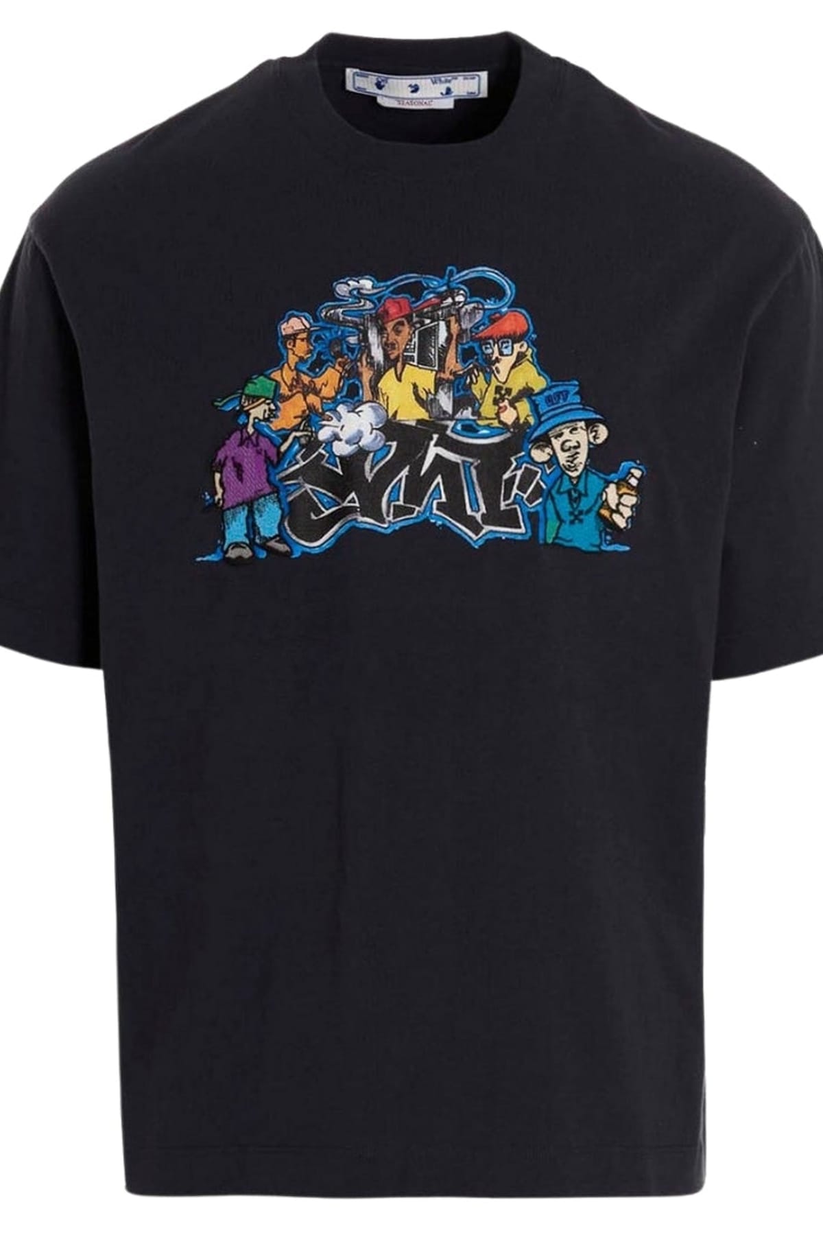Off-White Off-White Men's Graff Pupp Over Skate Short Sleeve T-shirt in Black - 1