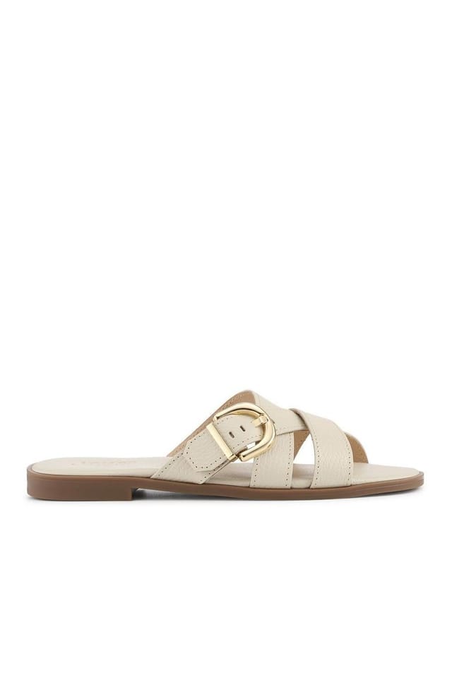 Jones Bootmaker Jones Bootmaker Women's Hylda Smart Suede Leather Mules in Cream - 2