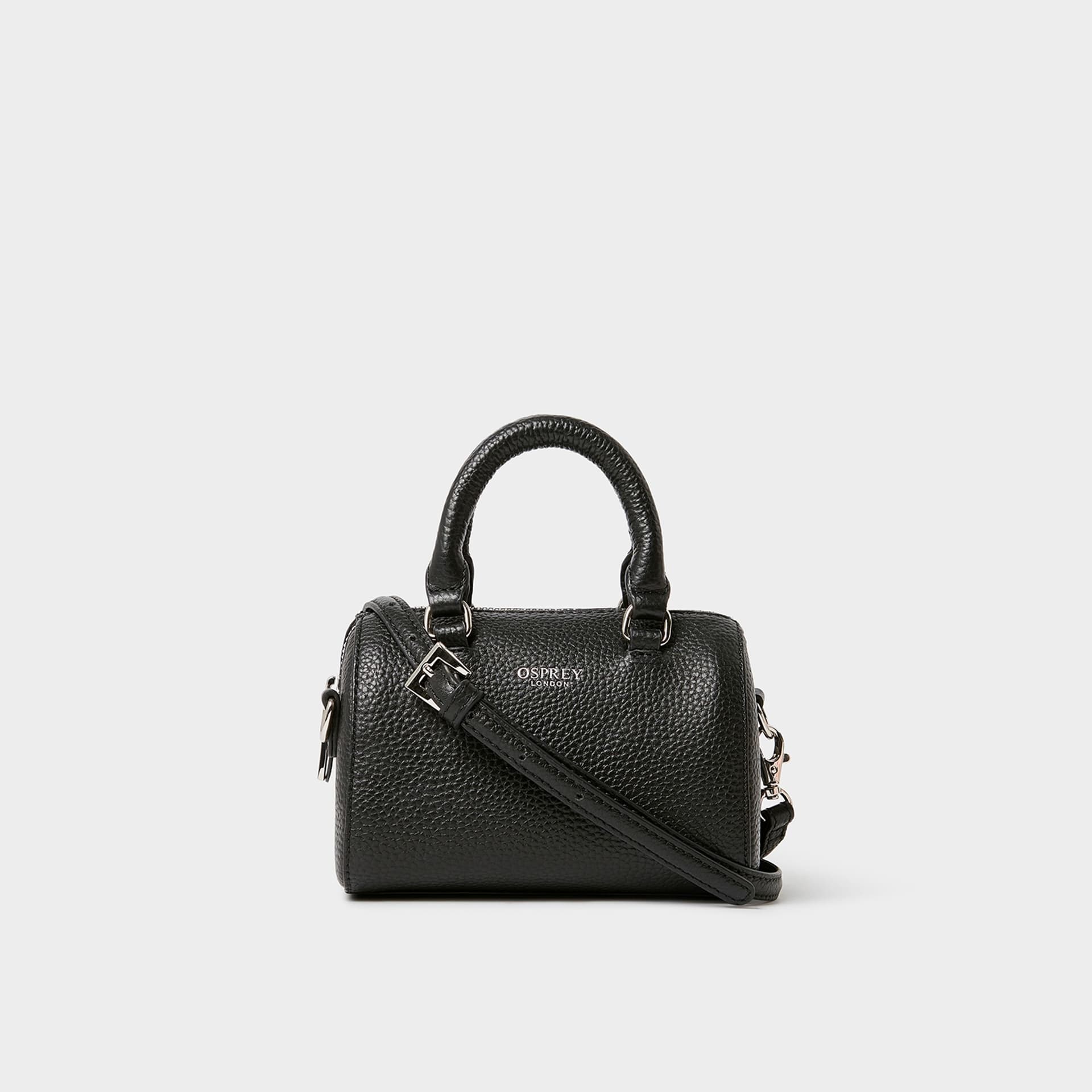 OSPREY LONDON OSPREY LONDON Women's The Madison Mini Leather Barrel Bag in Black