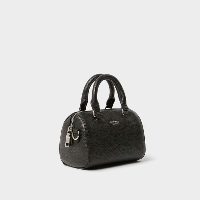 OSPREY LONDON OSPREY LONDON Women's The Madison Mini Leather Barrel Bag in Black - 2