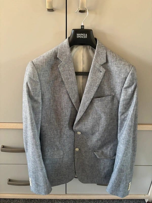 New Look Men's Light Blue/Grey Blazer