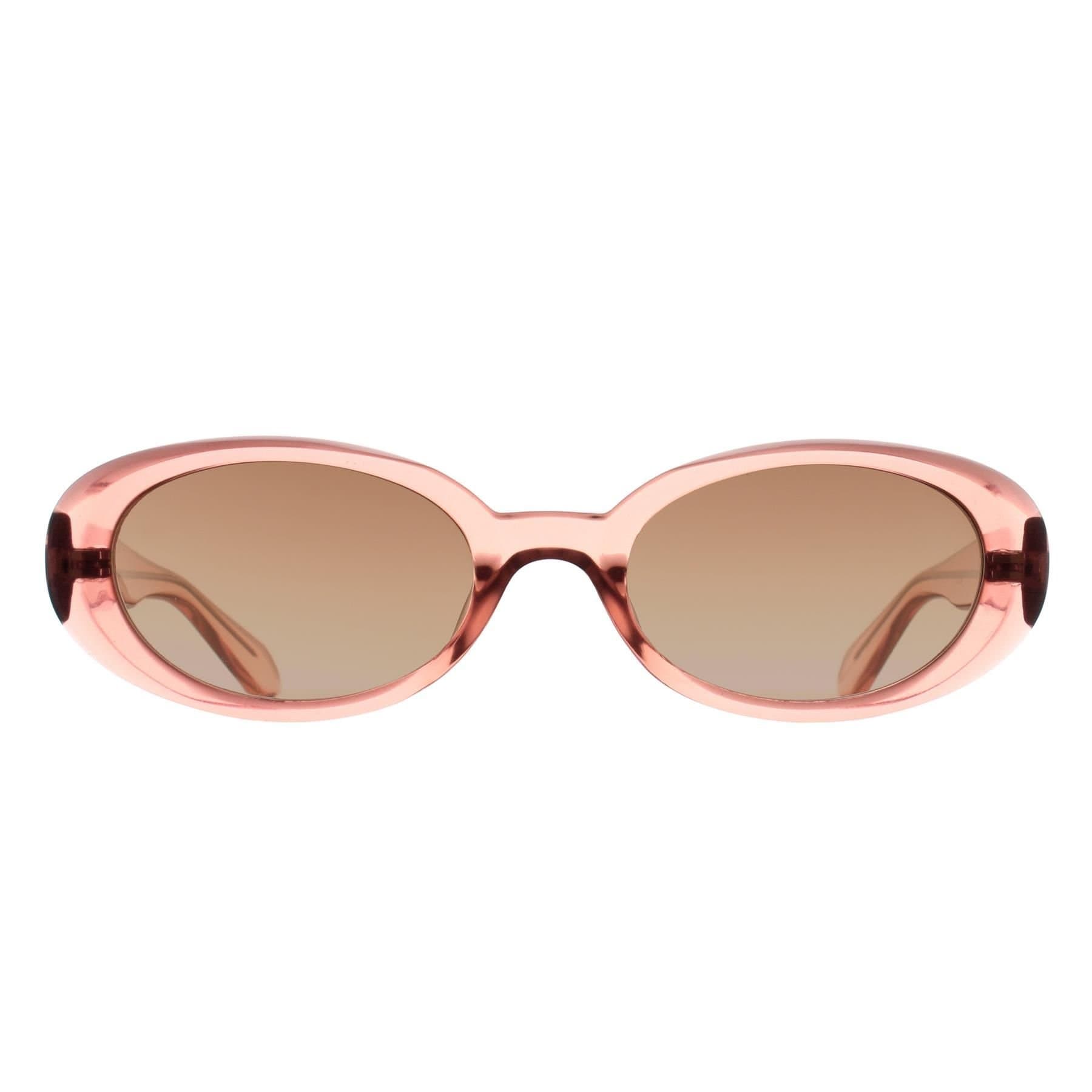 Quay Quay Women's Oval Pale Rose Sepai Brown Gradient Felt Cute