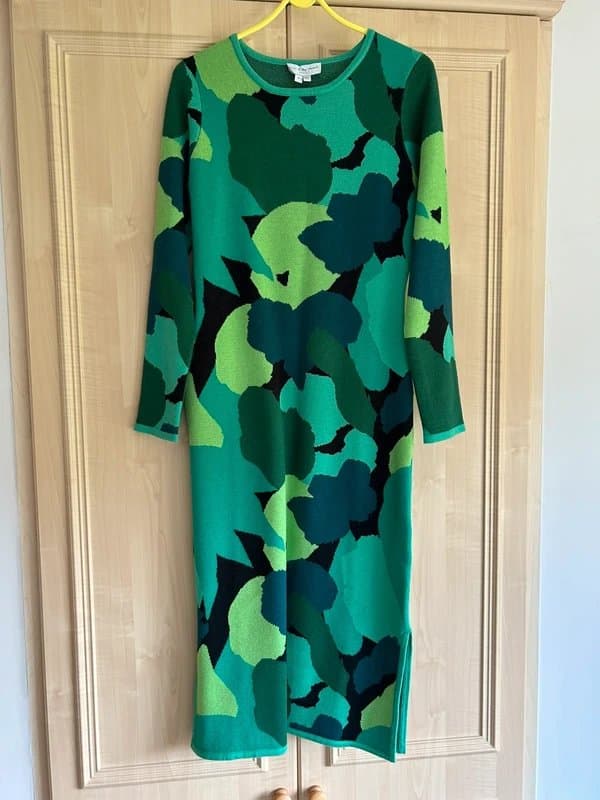Never Fully Dressed Green multi knitted dress