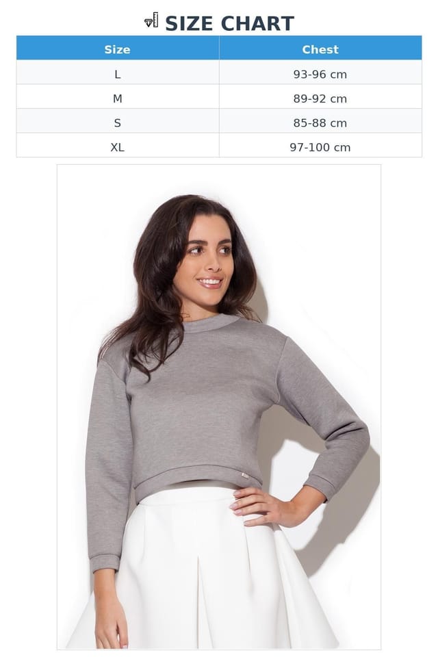 Love Lace Love Lace Women's Short Long Sleeve Blouse in Grey Fabric - 2