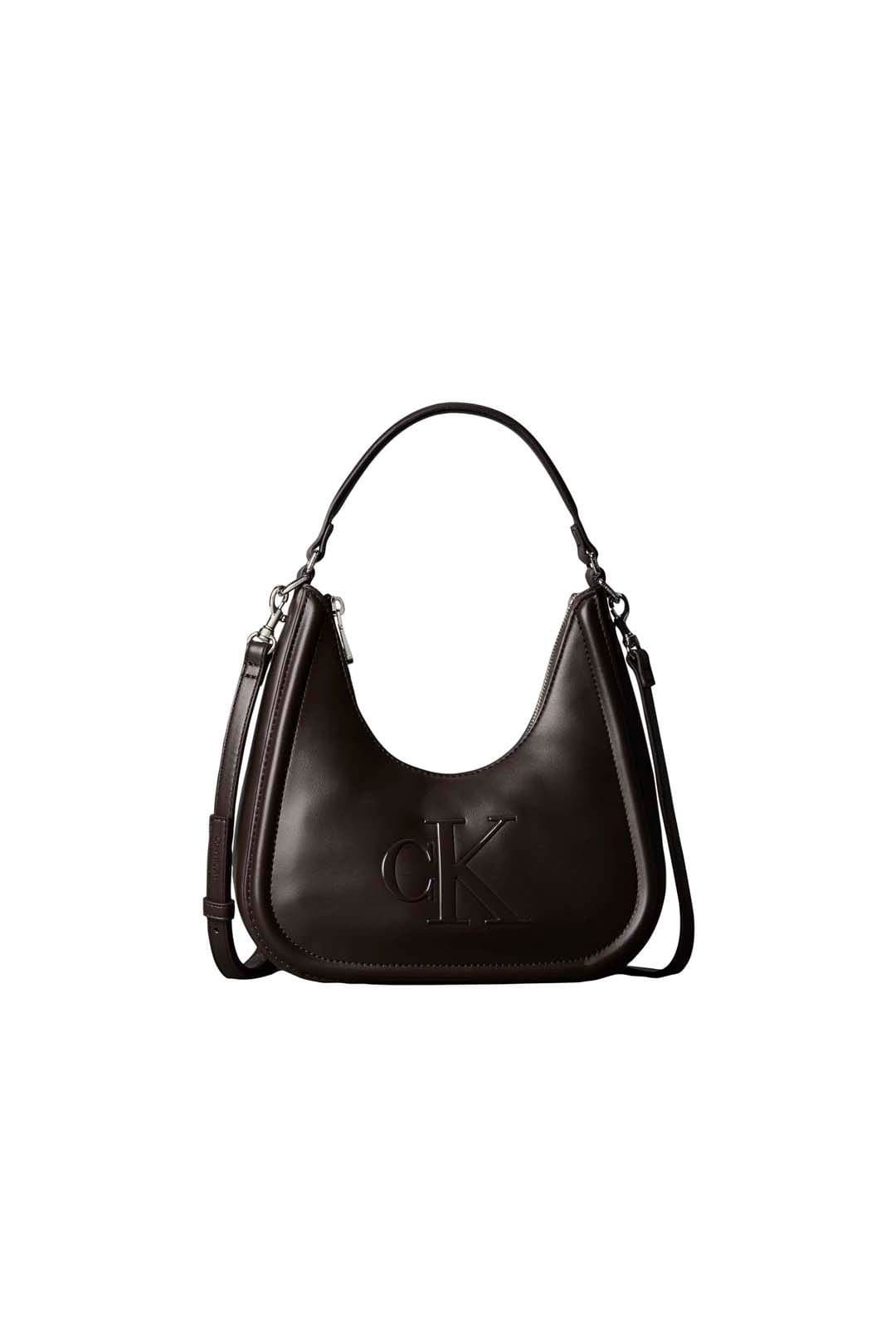 Calvin Klein Calvin Klein Women's Bold Ck Small Crescent Bag Delicioso in Brown