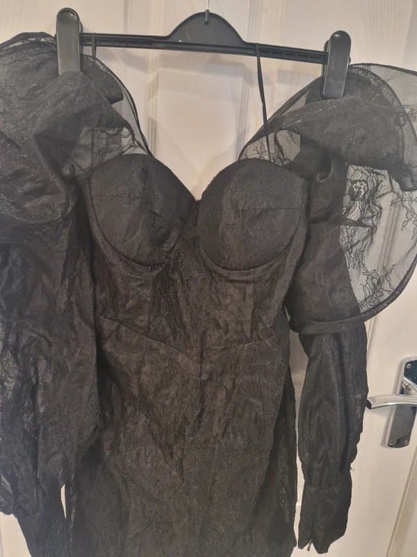 ASOS ASOS Luxe Black Mini Occasion Dress Size 8