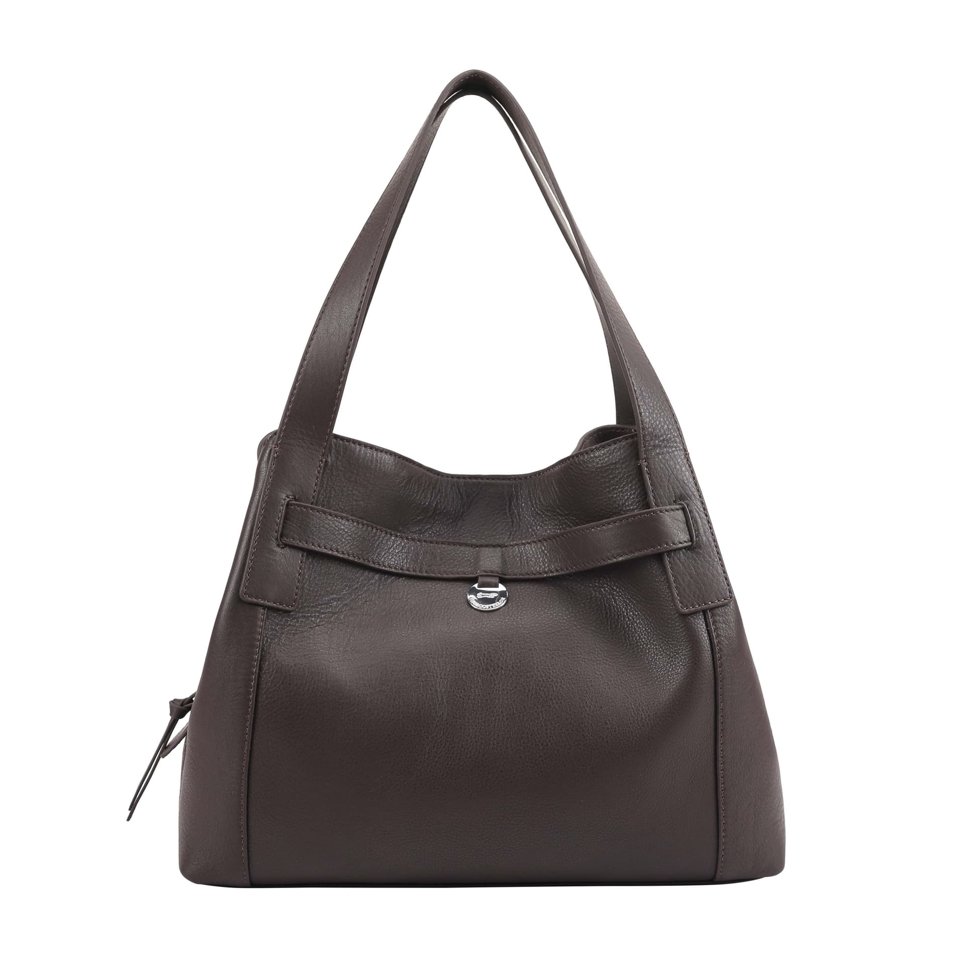 Paul Costelloe Paul Costelloe Women's Donato Leather Shoulder Bag in Dark Brown