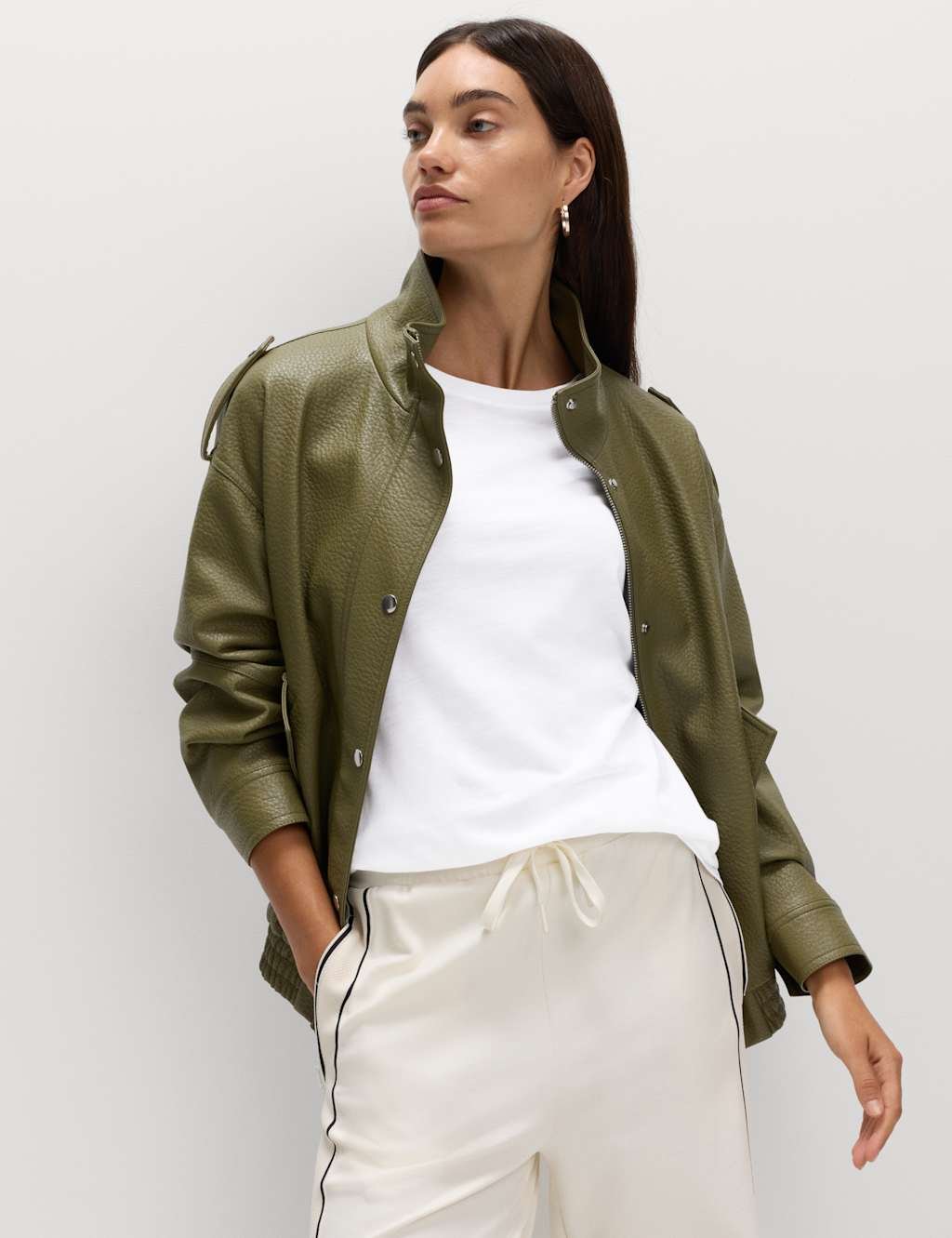 Marks & Spencer M&S Cotton Modal Relaxed T-Shirt Soft White - 2