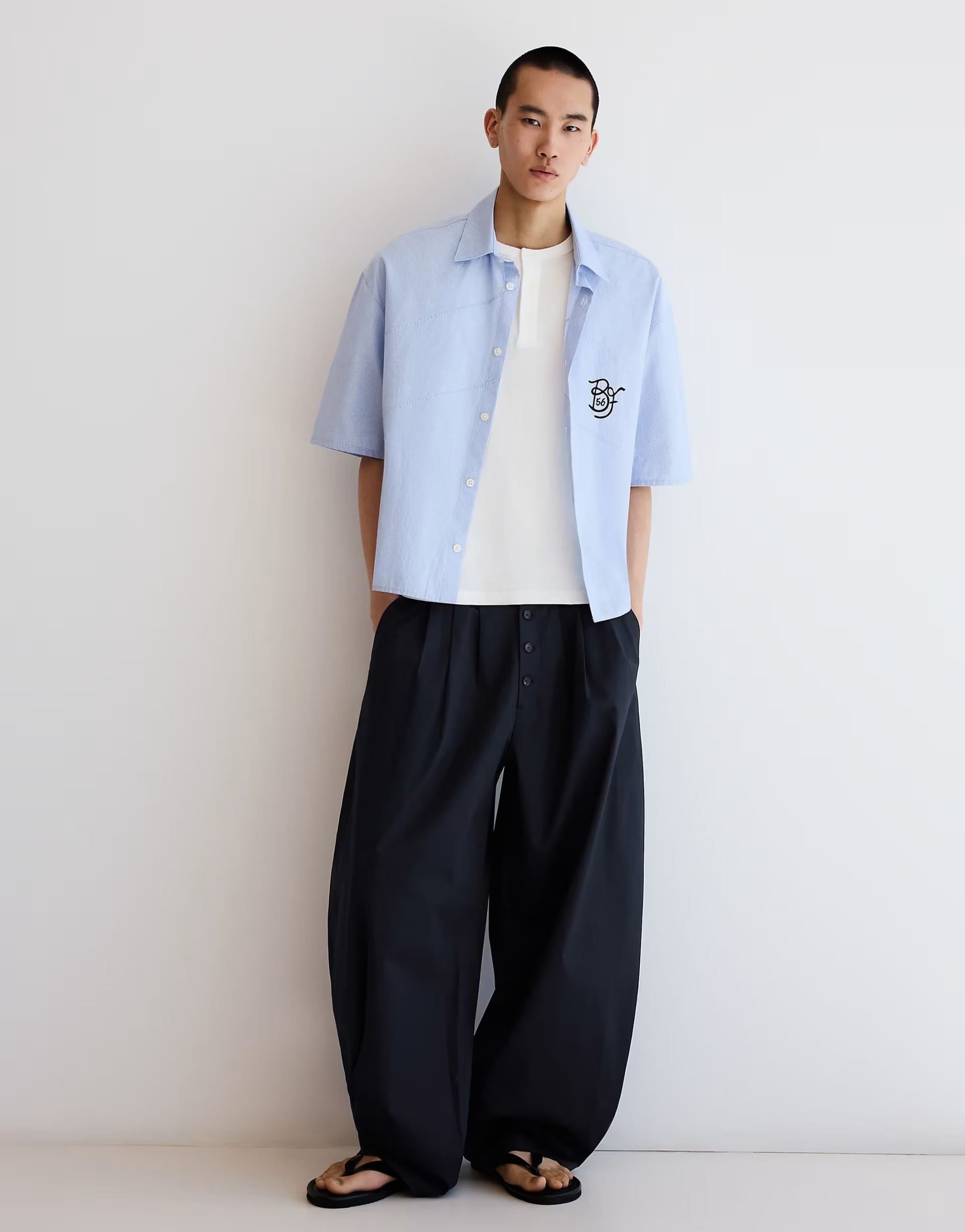 ASOS Bershka Blue Tailored Fit Trousers