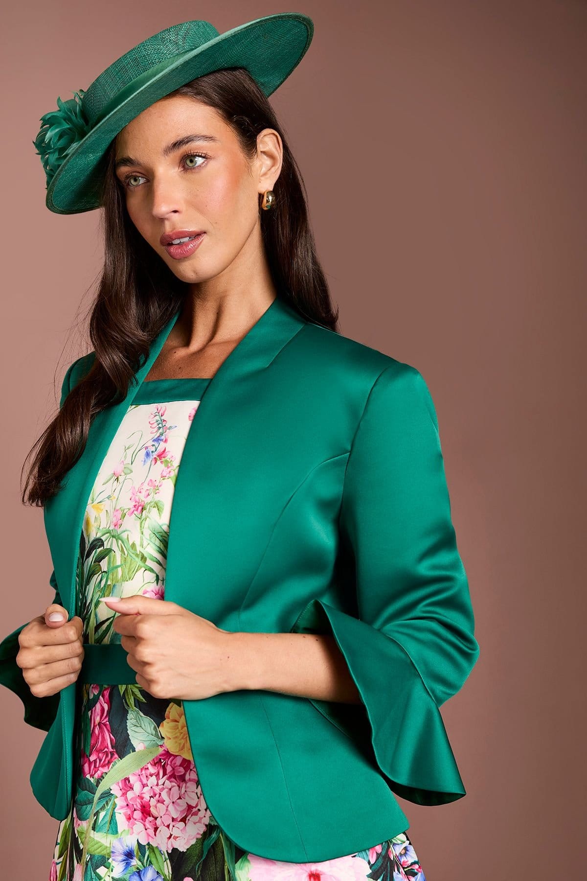 Coast Coast Women's Lisa Tan Flared Cuff Layering Jacket in Green - 4