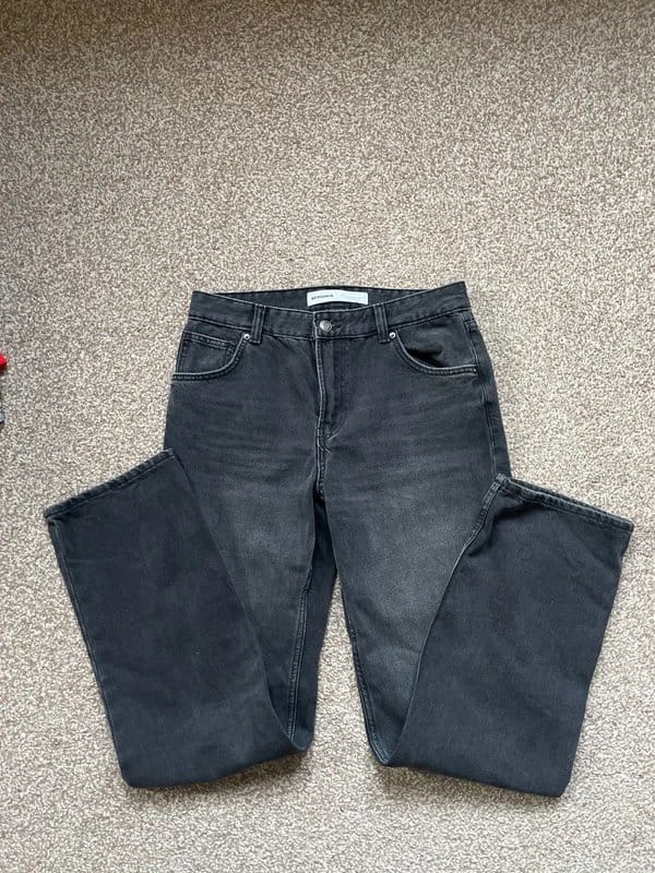 Bershka Faded Black Straight Leg Jean