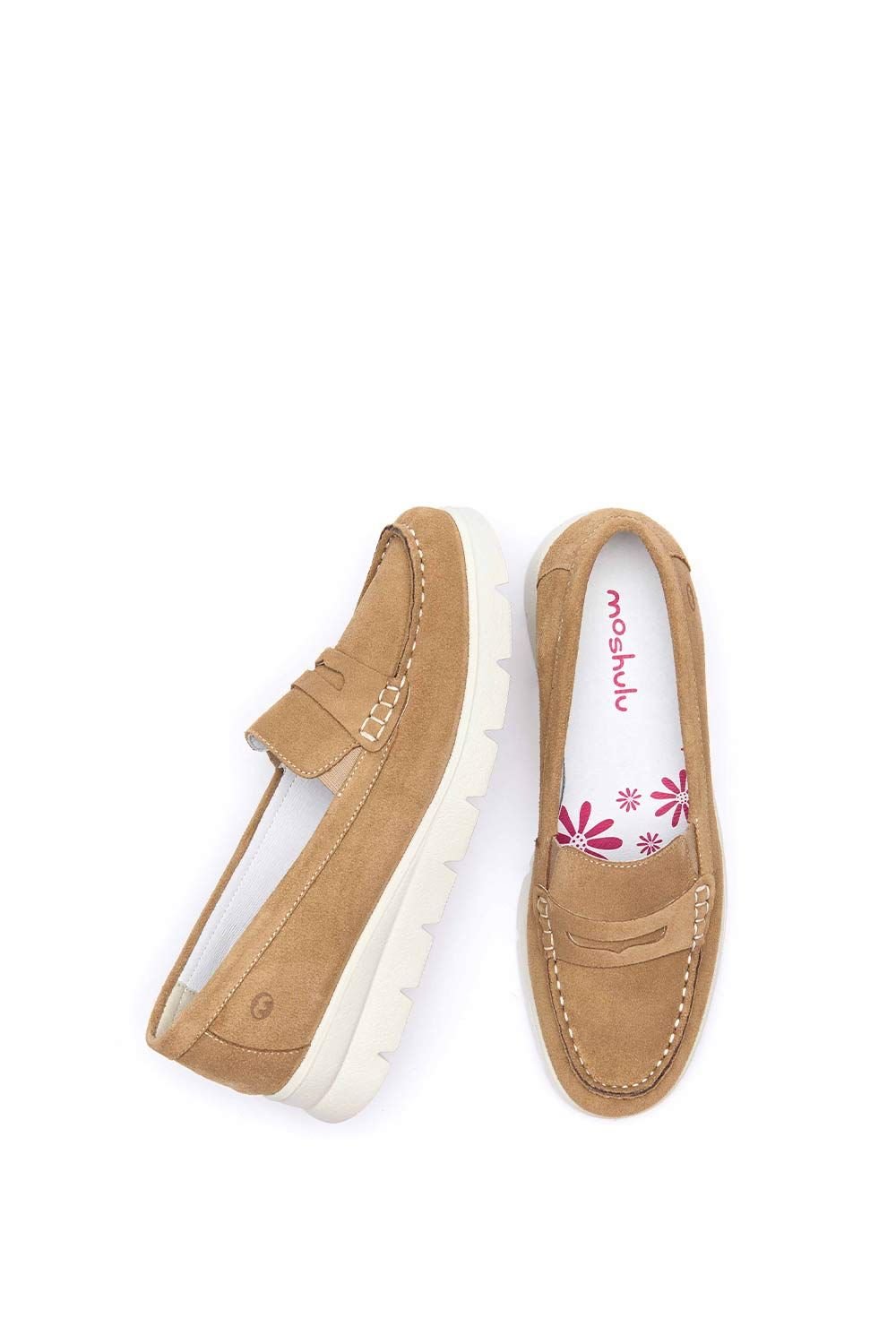 Moshulu Moshulu Women's 'Shearwater' Casual Moccasin Loafer Trainers in Light Tan - 2