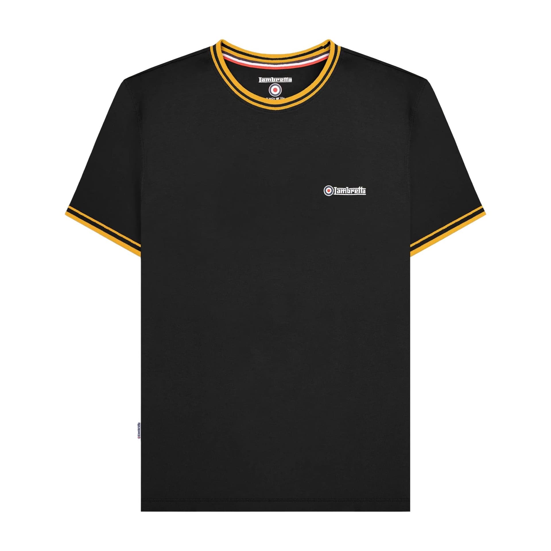Lambretta Lambretta Men's Black Twin Tip Pique T-Shirt