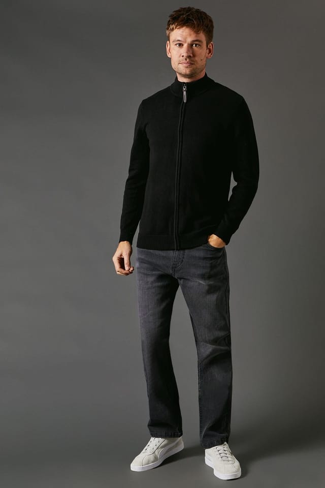 Maine Maine Men's Washed Black Stretch Straight Leg Jeans - 2