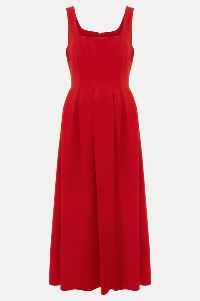 Phase Eight Phase Eight Women's Petite Katie Pleated A-Line Dress in Red - 2