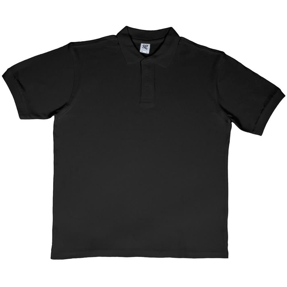 SG SG Men's Ring-Spun Cotton Short Sleeve Polo Shirt in Black
