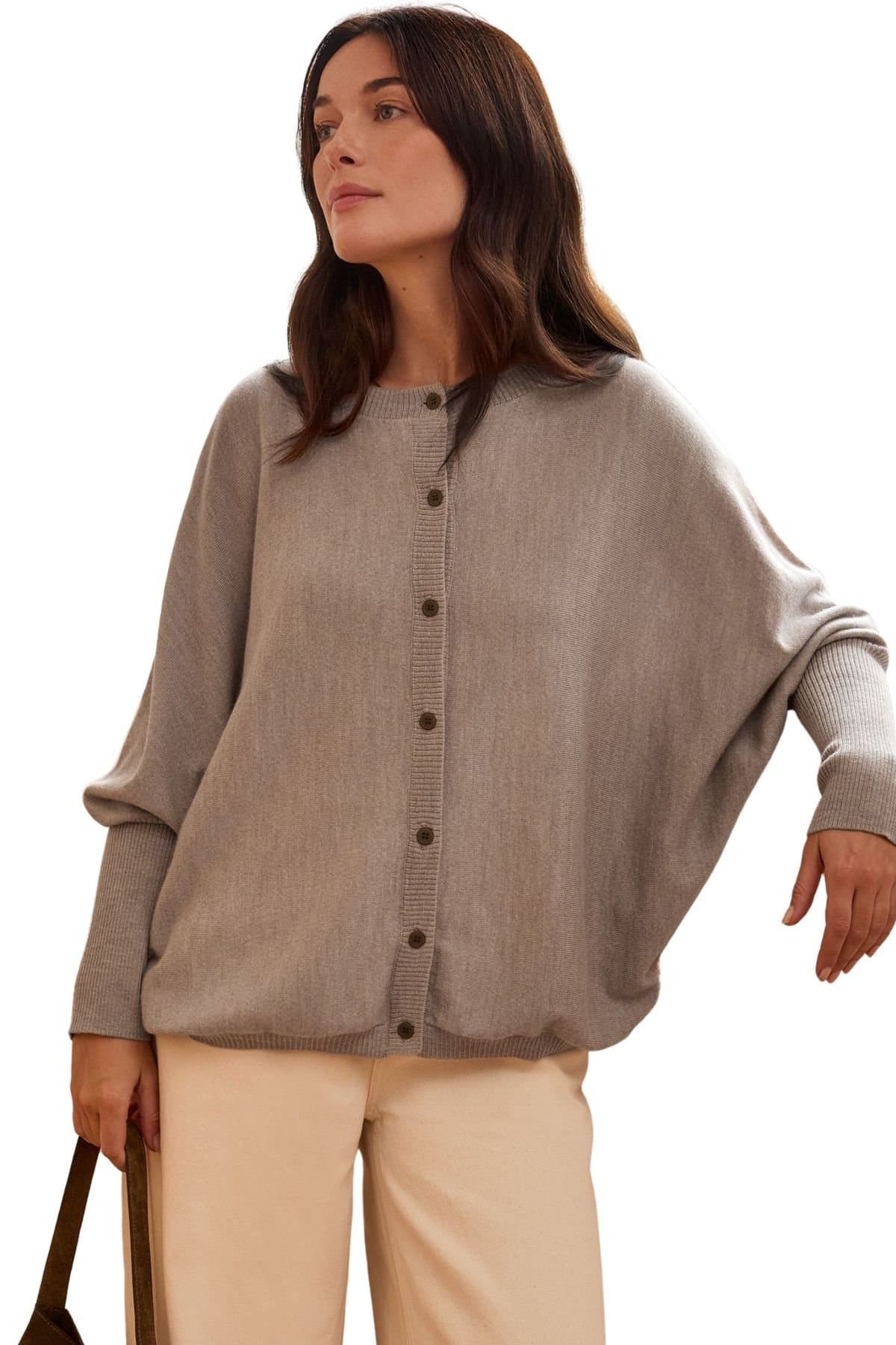 Celtic & Co Celtic & Co Women's Fine Knit Merino Cardigan in Cream