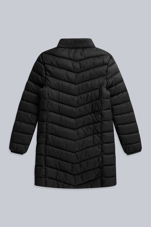 Animal Animal Women's 'Frankie' Water Resistant Cosy Hood Padded Snug Fit Longline Jacket in Jet Black - 2