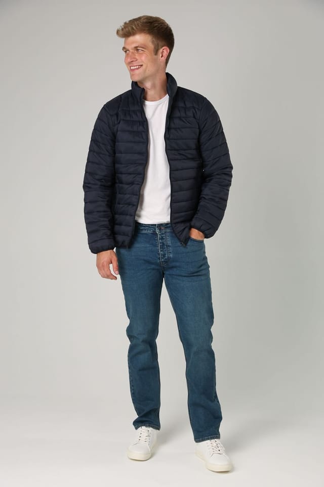 French Connection French Connection Men's Cotton Straight Leg Stetch Denim Jeans in Mid Blue - 3