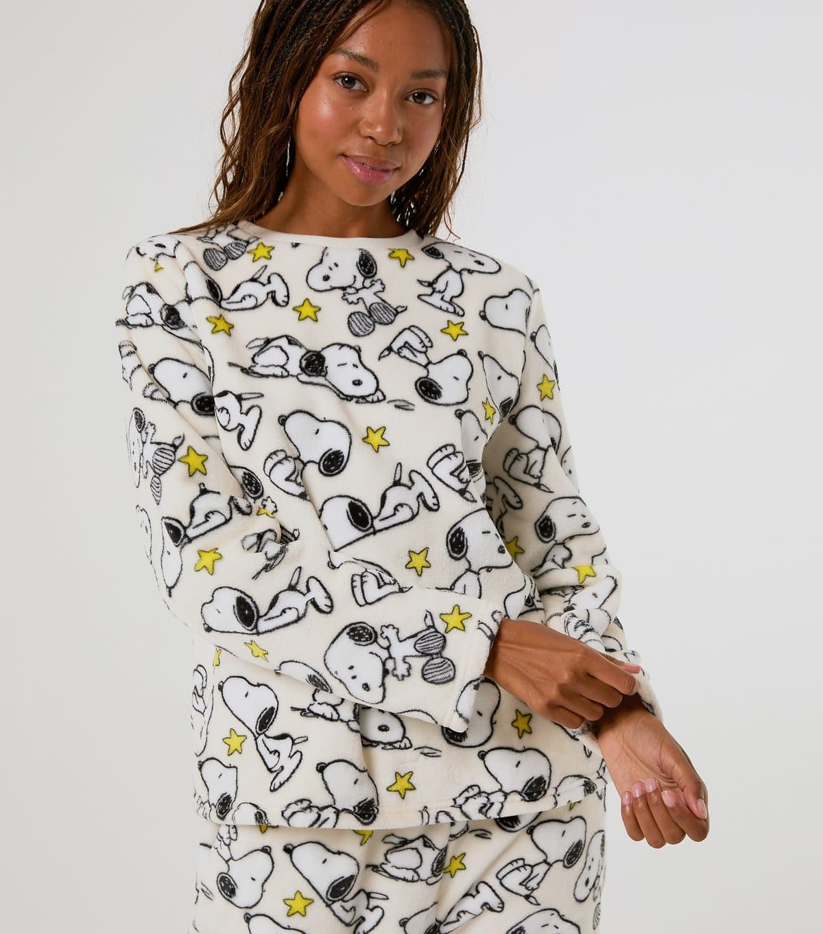 Skinnydip Women's White Snoopy Star Fleece Twosie Set Skinnydip New Look