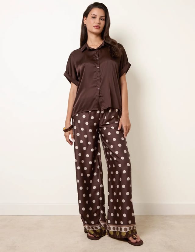 Blue Vanilla Tie Shirt Polka Dot Trouser Set - 3