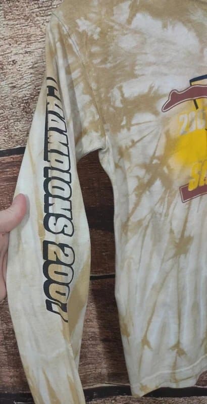 Anvil Anvil Beige Tie Dye 2007 Gymnastics State Meet Long Sleeve T-Shirt Fits Women's XS