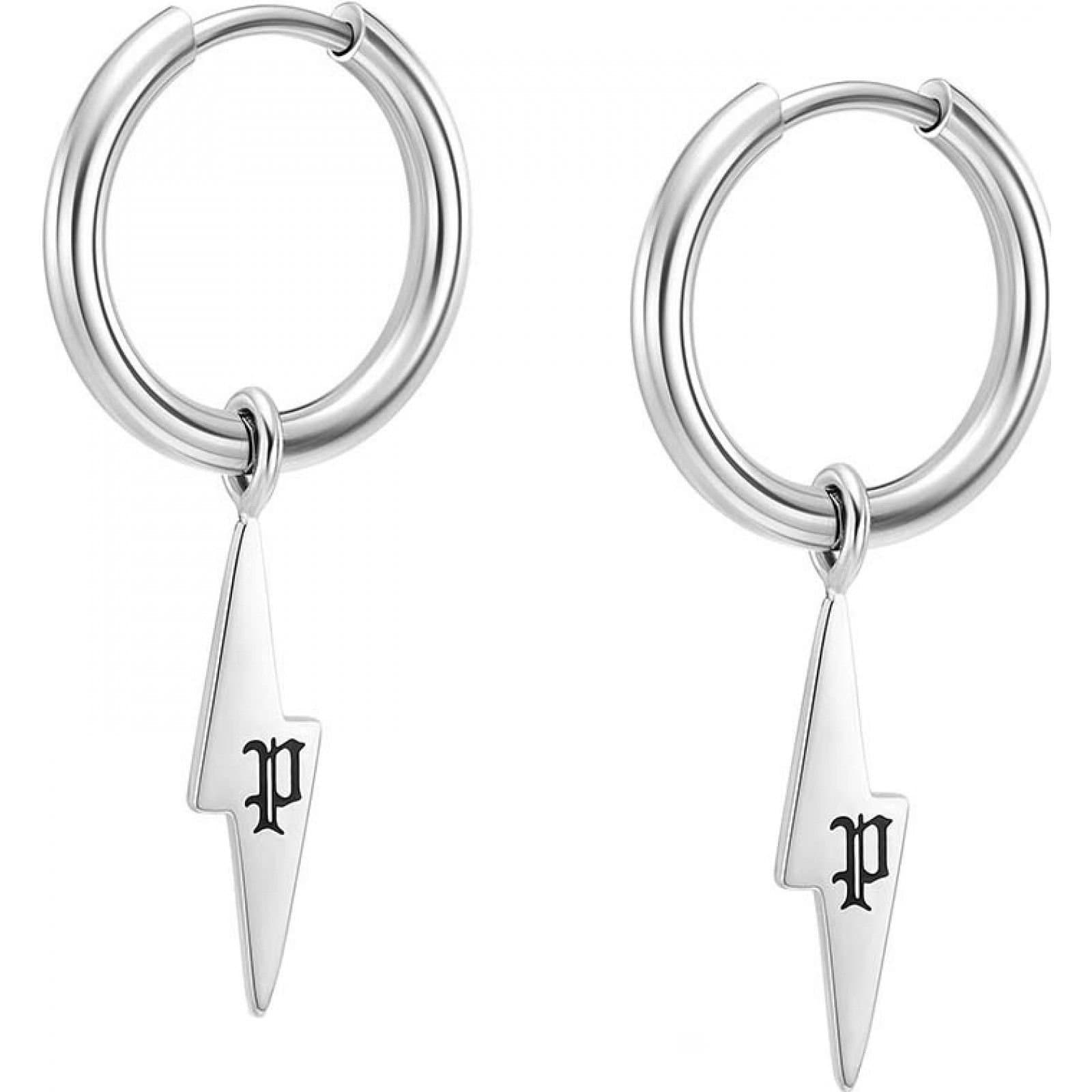 Police Police Men's PEAGE0041101 Pair Of Earrings in Silver