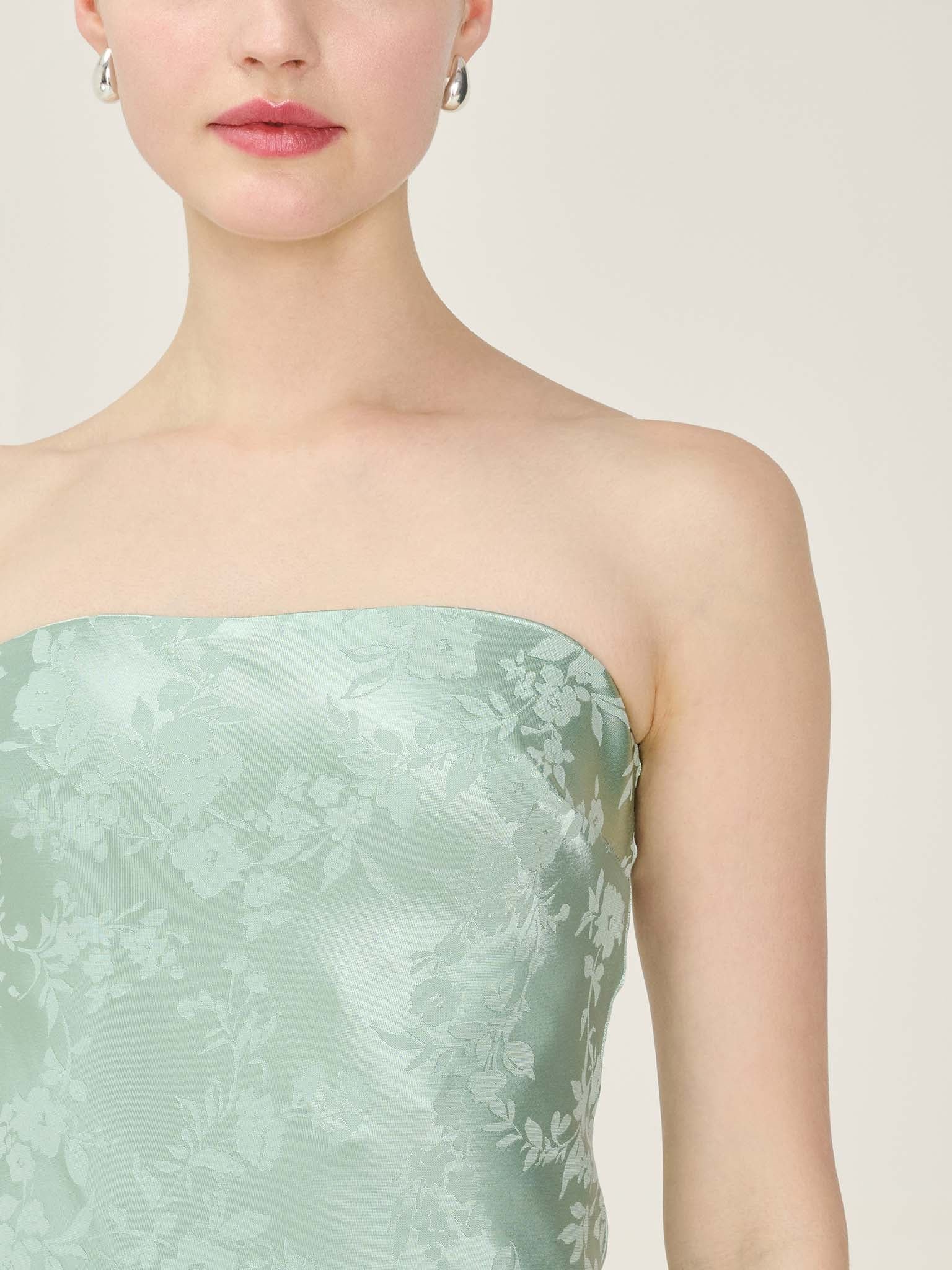 OMNES Amdra Jacquard Dress in Sage - 3