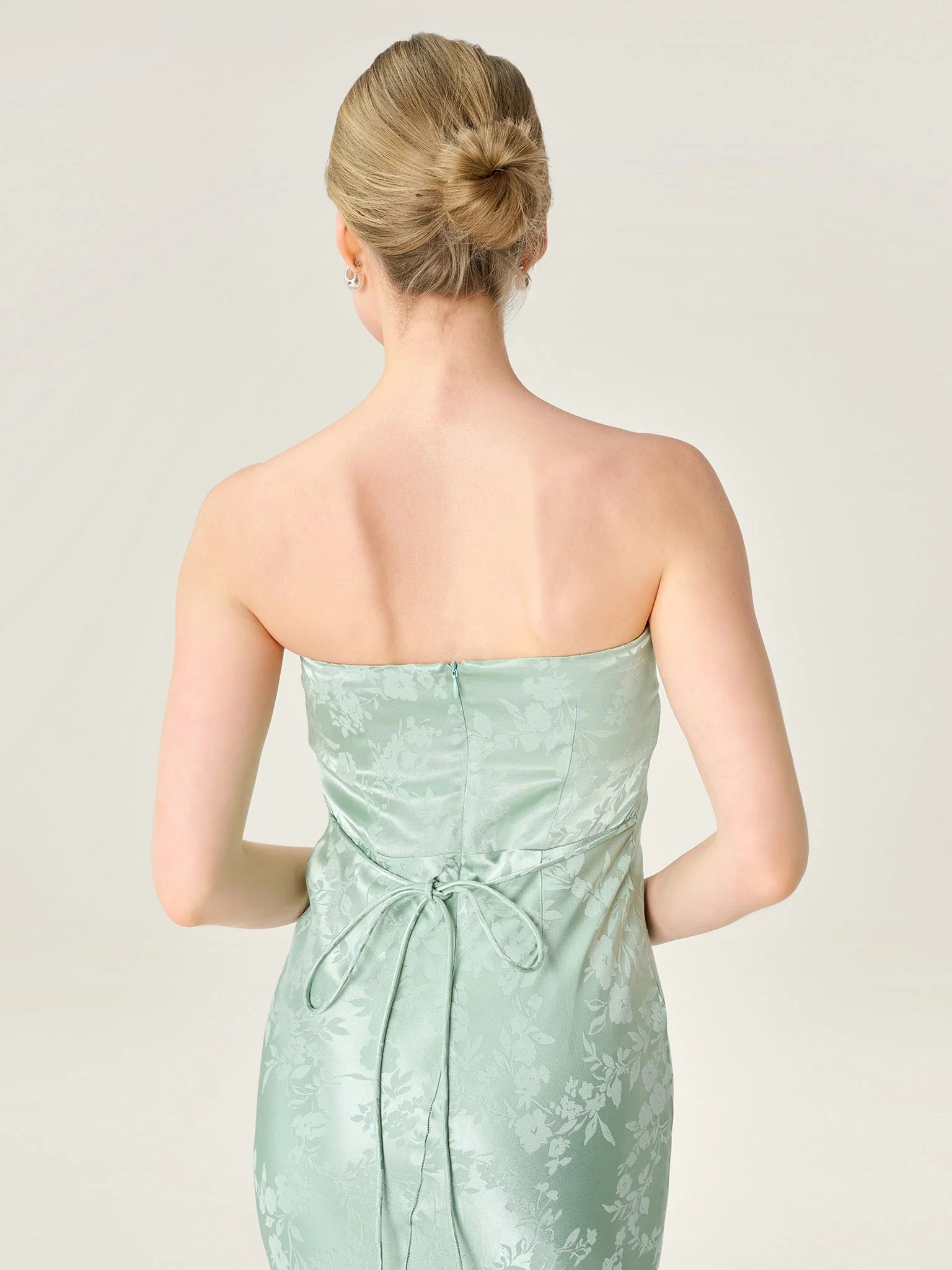 OMNES Amdra Jacquard Dress in Sage - 4